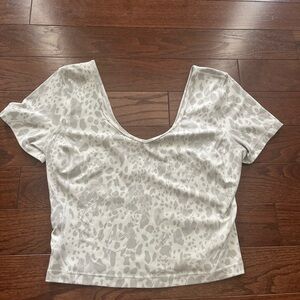 lululemon athletica Gray Leopard Print Crop Top
